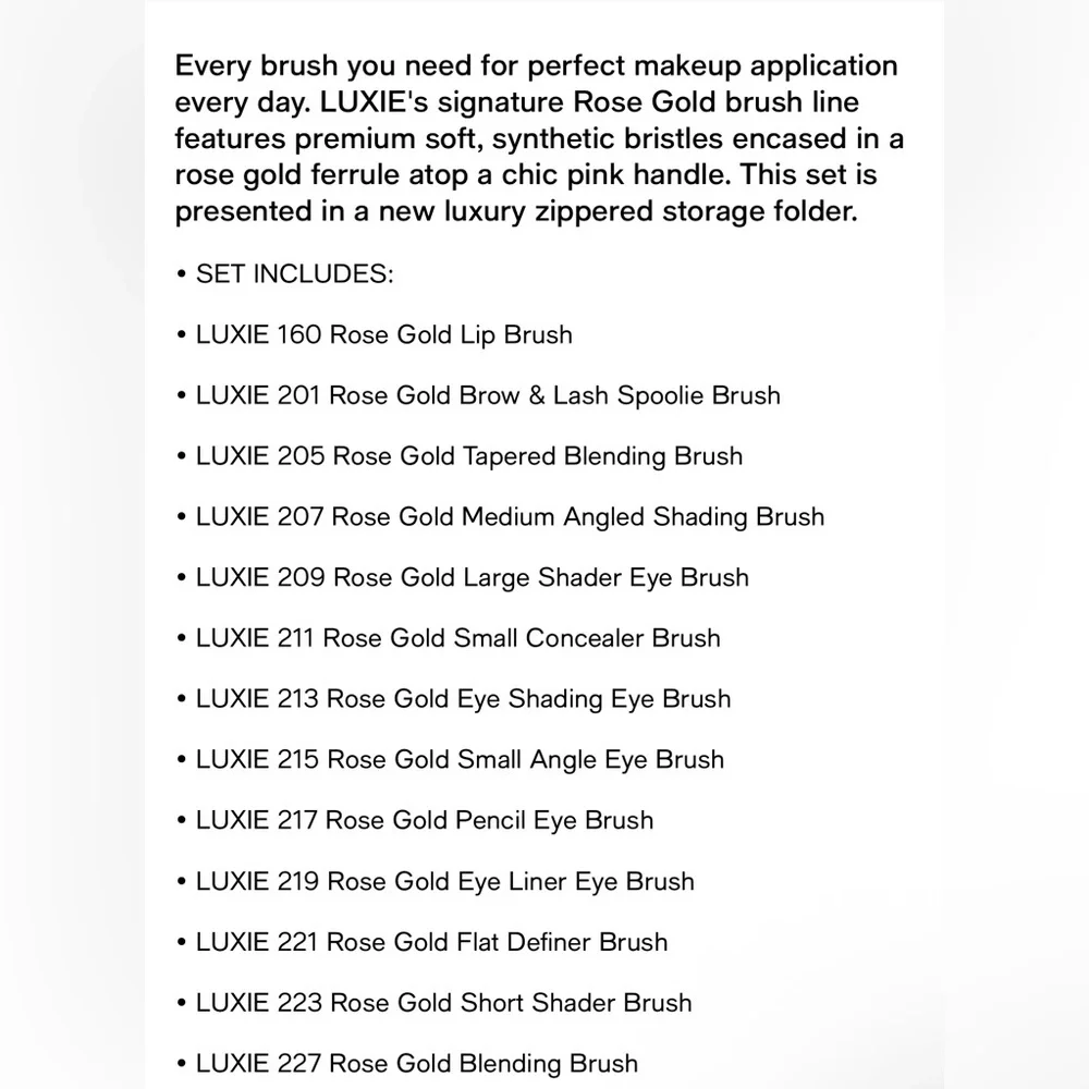 ✨ Luxie 30 Piece Rose Gold Brush Set